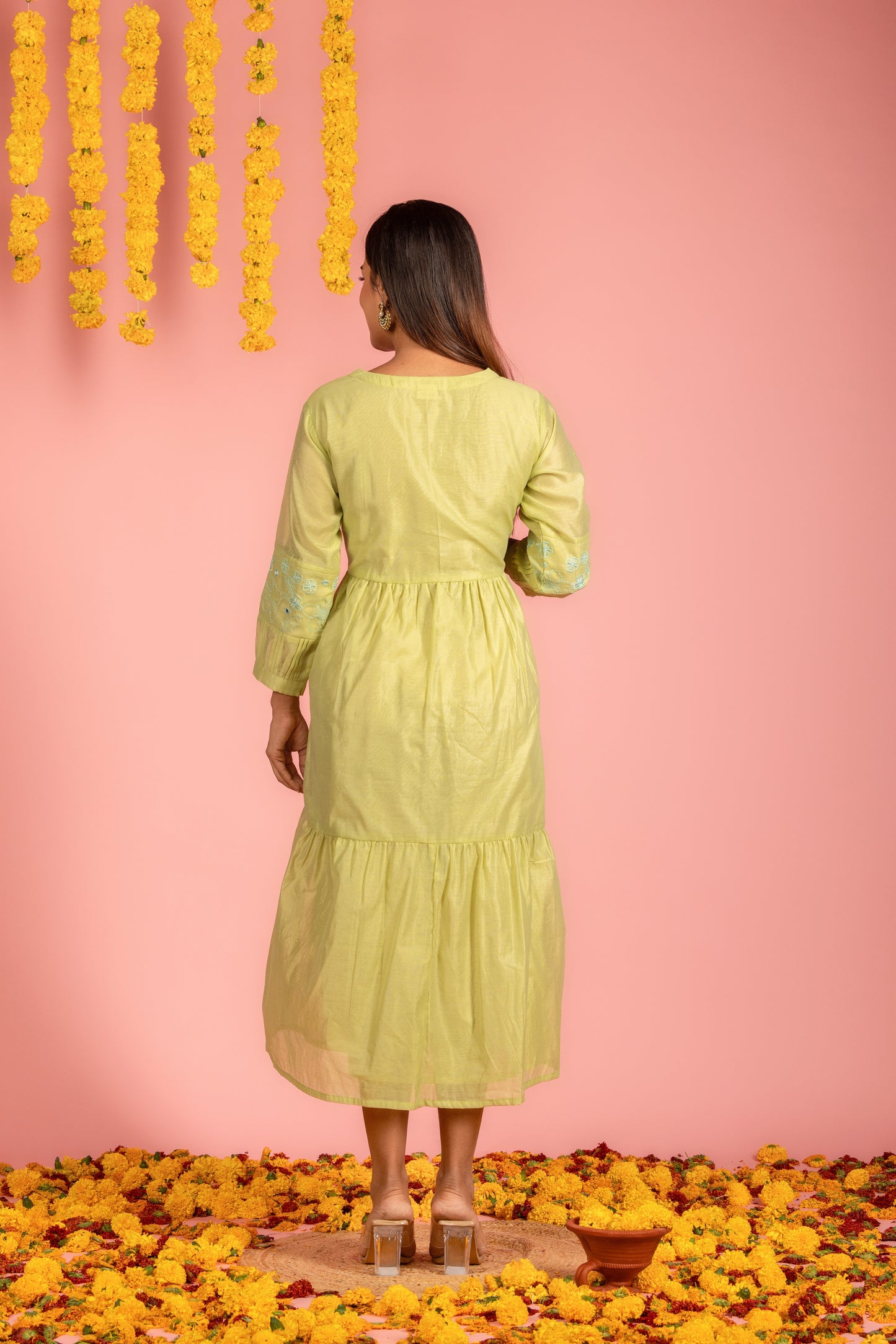 Light Green Chanderi Dress