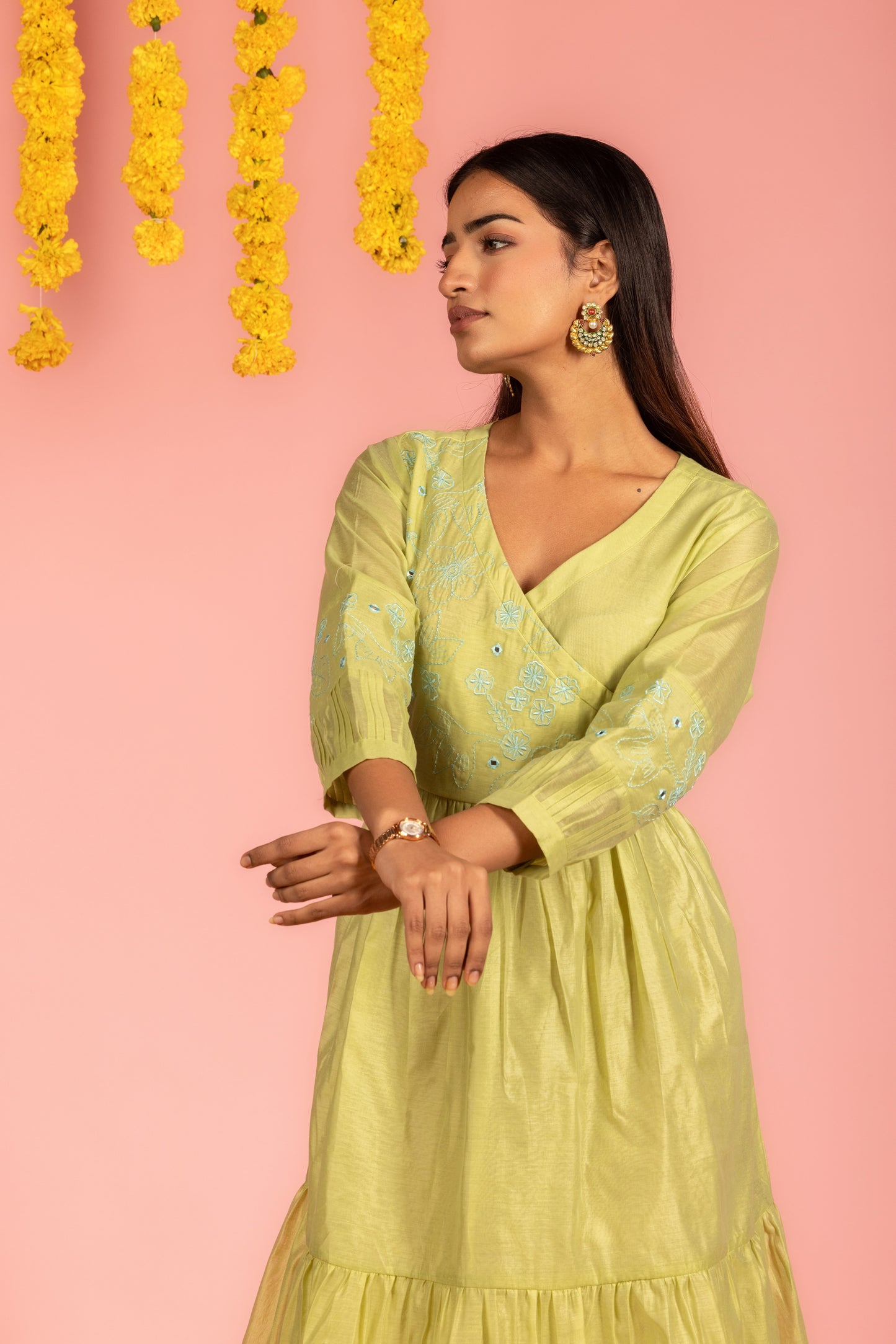 Light Green Chanderi Dress