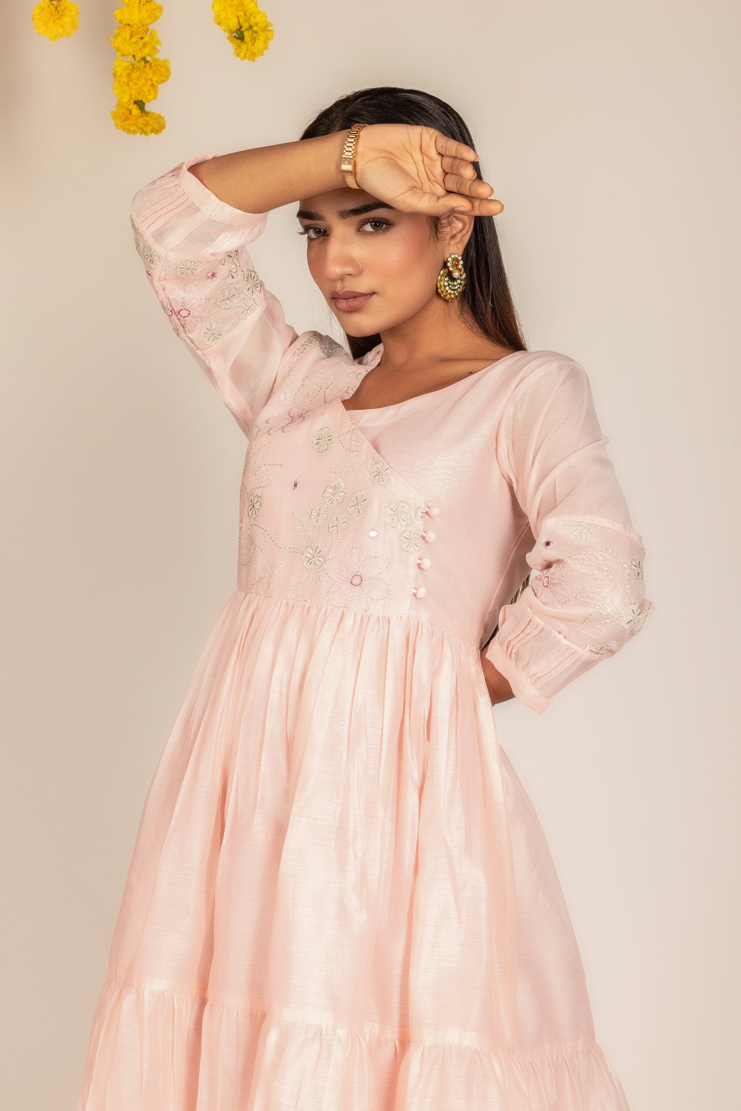 Pink Chanderi Dress