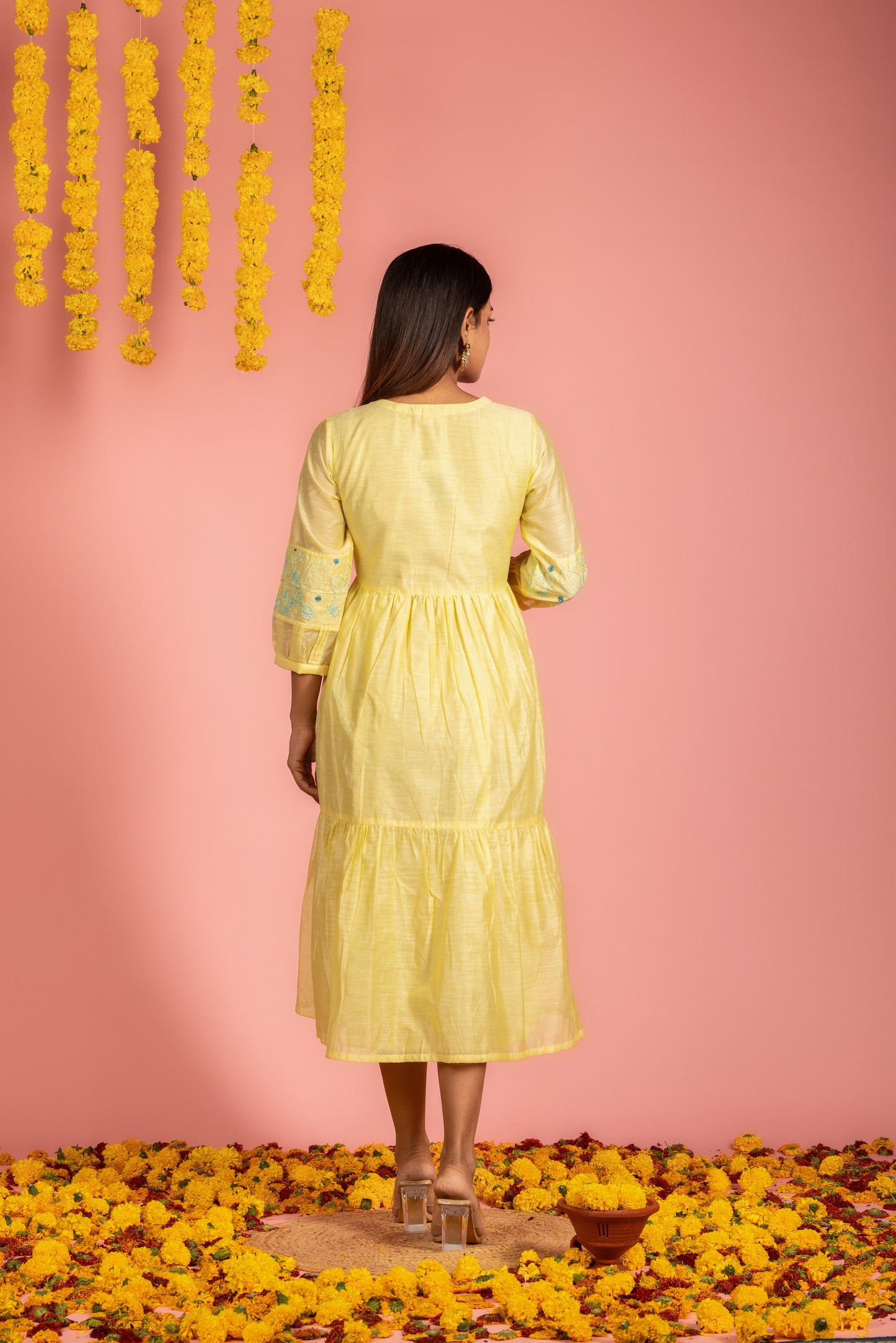 Yellow Chanderi Dress