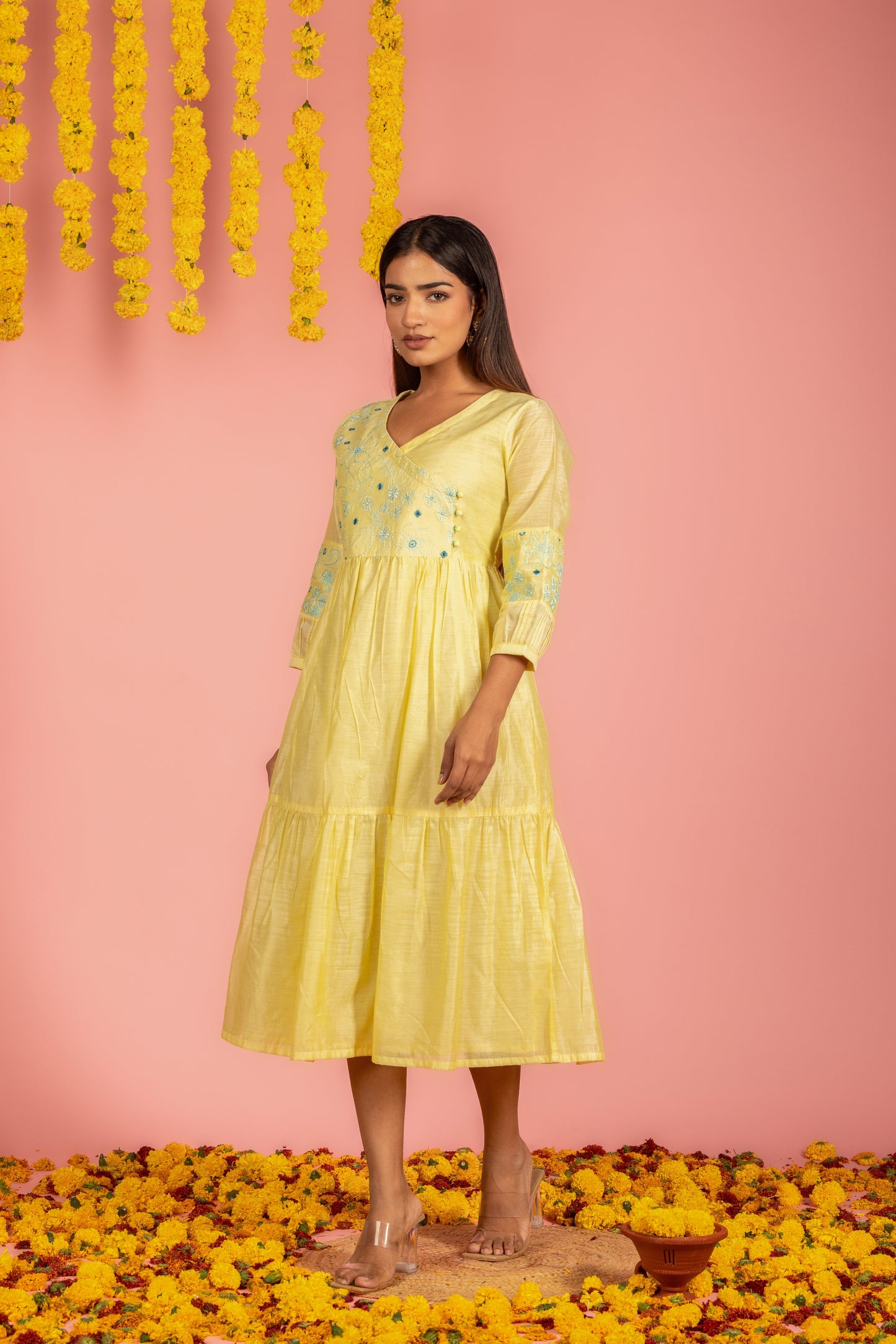 Yellow Chanderi Dress