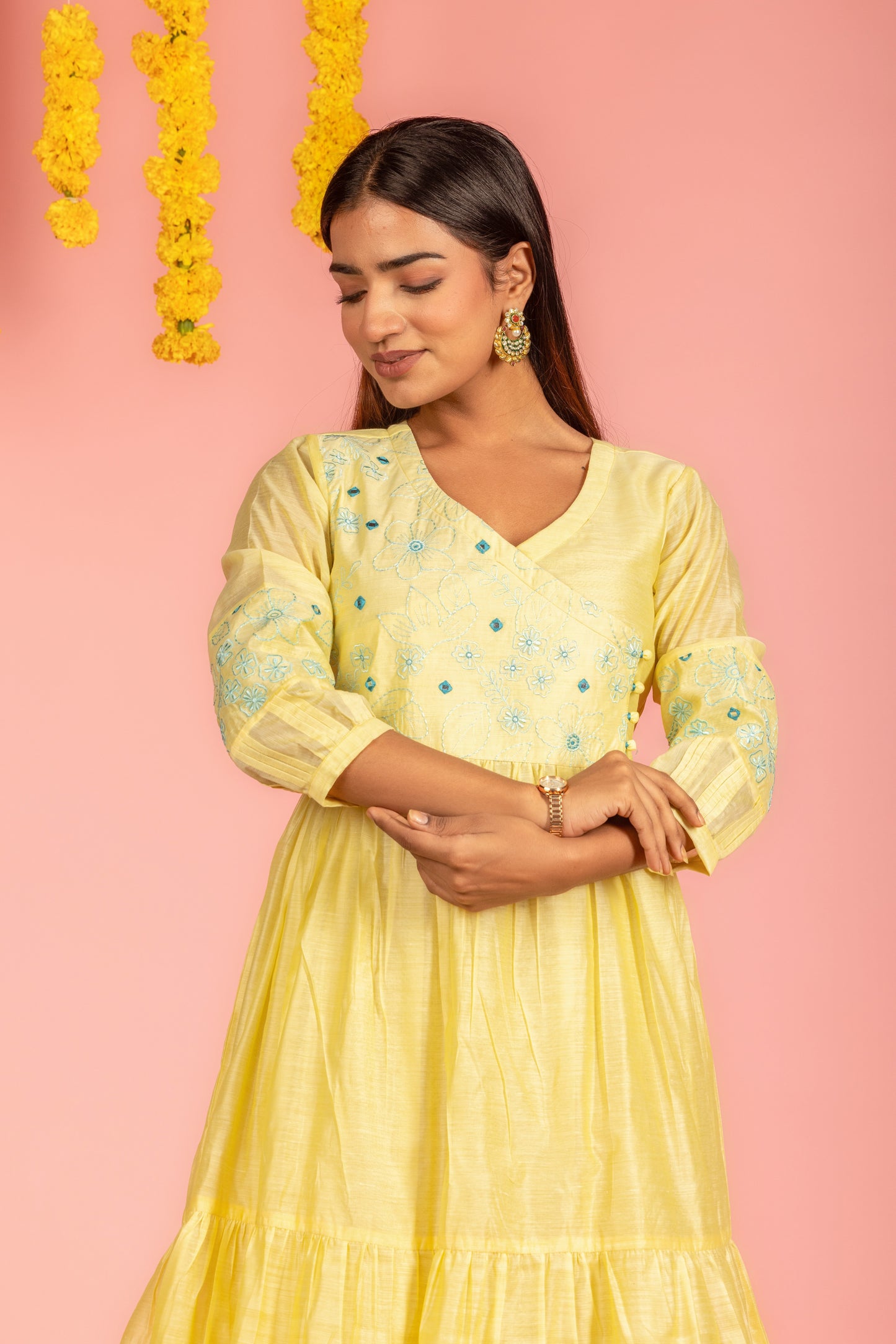 Yellow Chanderi Dress