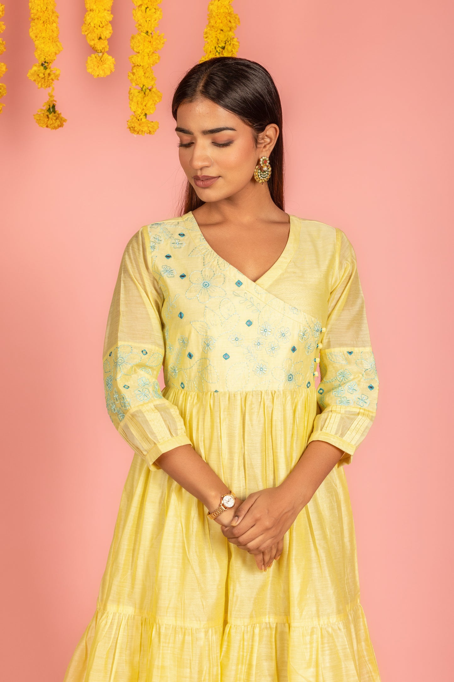 Yellow Chanderi Dress