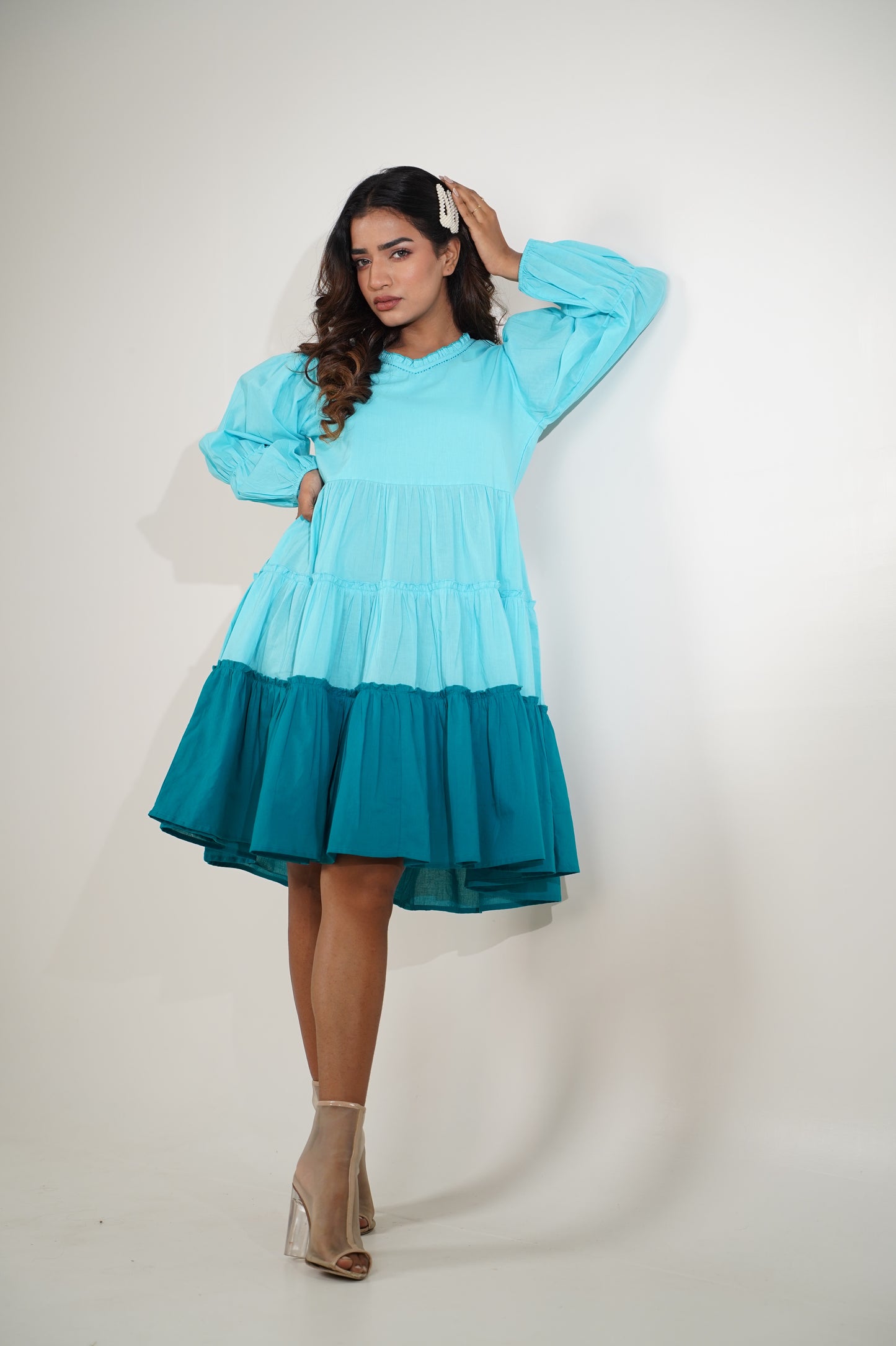 Dress with Puff Sleeves