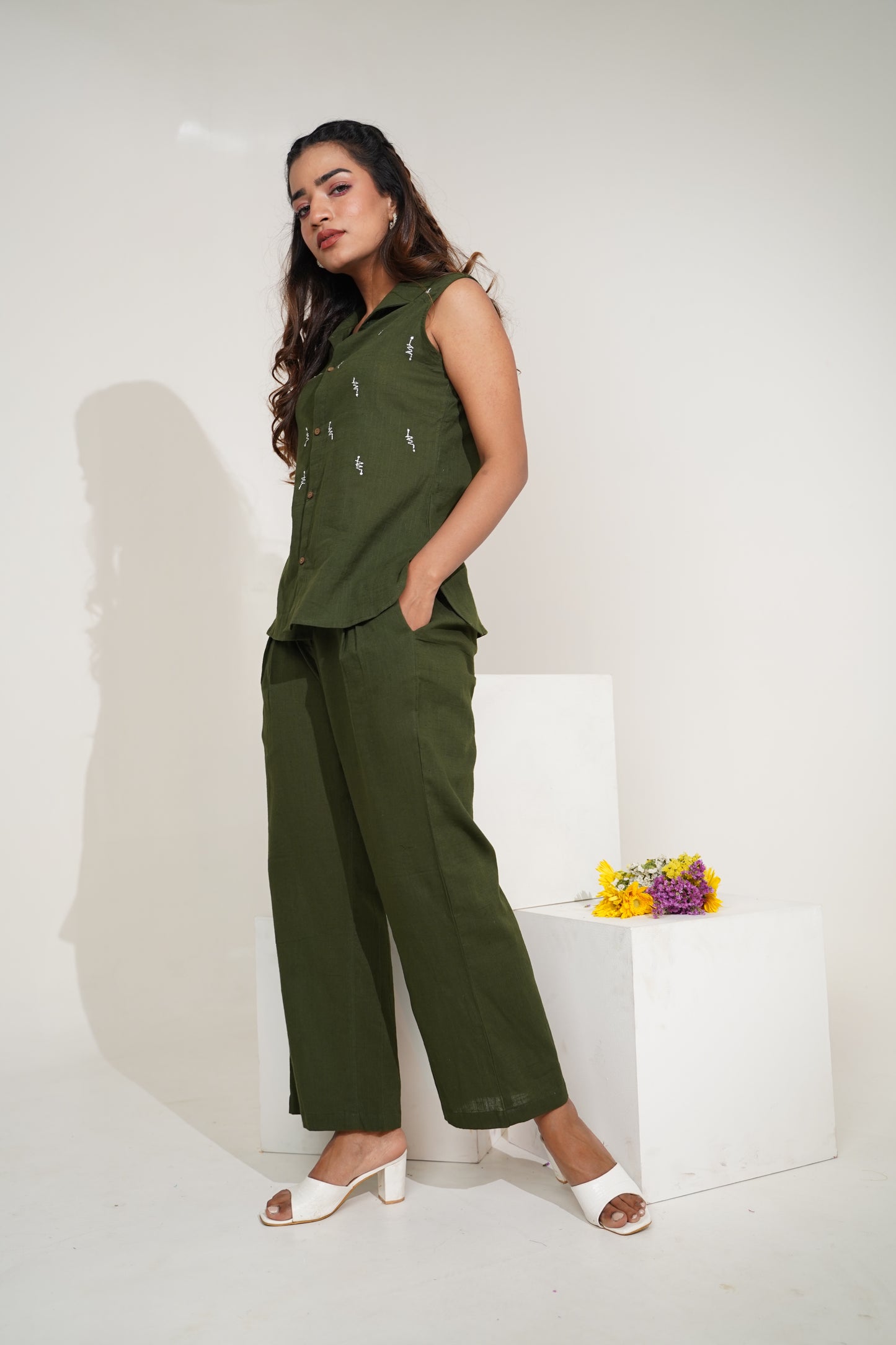 Trendy and Comfy: Green Cord Set