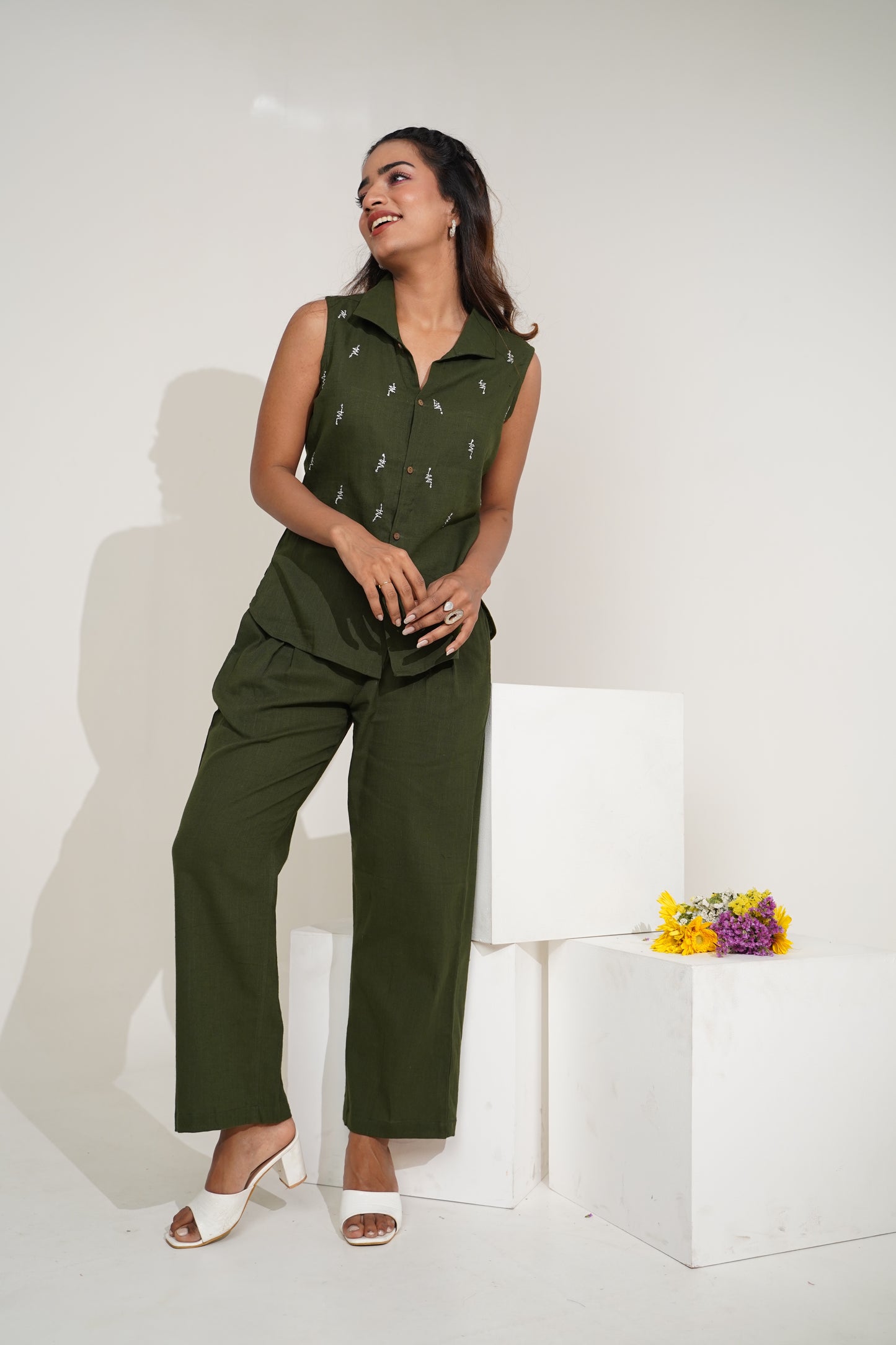 Trendy and Comfy: Green Cord Set